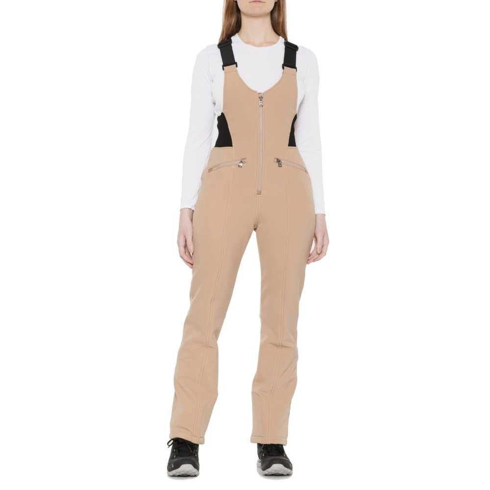NEW $995 BOGNER CARI WOMENS ONE PIECE SKI BIBS (PANTS)! SIZE 4 LONG TAN